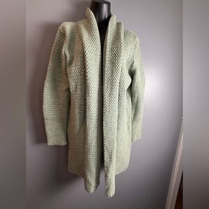 Irelands‎ Eye 100% Virgin Wool Green Knit Sweater Sz L Made in Ireland 24" PTP